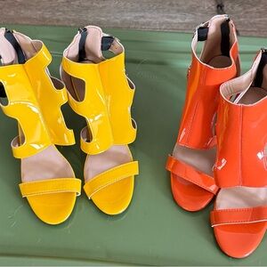 Vibrant Yellow and Orange Women's Sandals